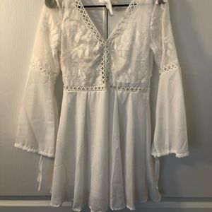 White sleeved dress